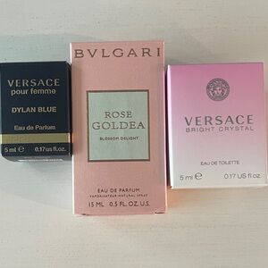 Versace and Bvlgari Women's Fragrance Set - Black, Pink, Gold